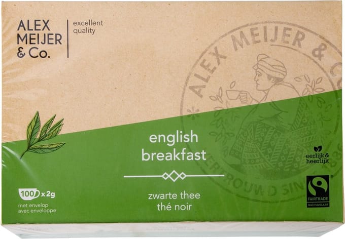 Engelse Melange Grote displaydoos 100 Theezakjes 2 gram Alex Meijer