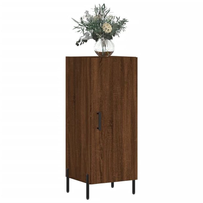 vidaXL - Dressoir - 34,5x34x90 - cm - bewerkt - hout - bruin - eikenkleur