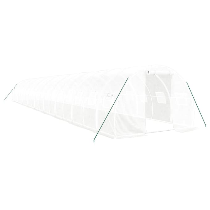 vidaXL - Tuinkas - met - stalen - frame - 54 - m² - 18x3x2 - m - wit