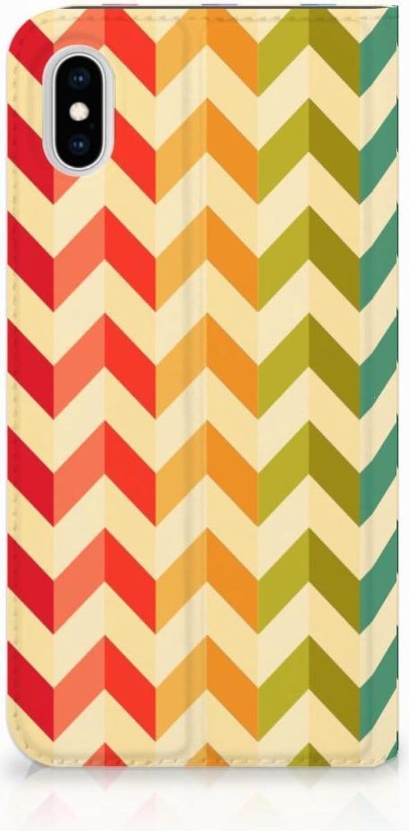 Apple iPhone Xs Max Hoesje met Magneet Zigzag Multi Color