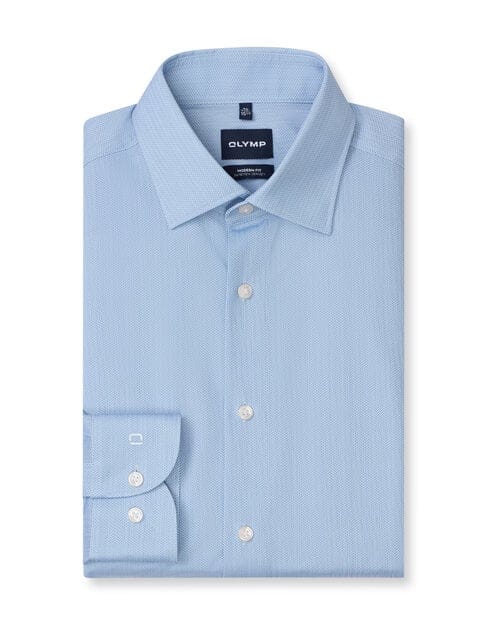 OLYMP Luxor 24/Seven Overhemd, Modern Fit, New Kent, Ozonblauw