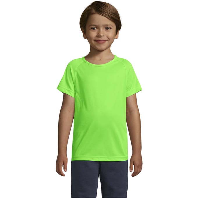 SOLS Kinderen/Kinderen Sportief Raglan T-shirt (Neon Groen)