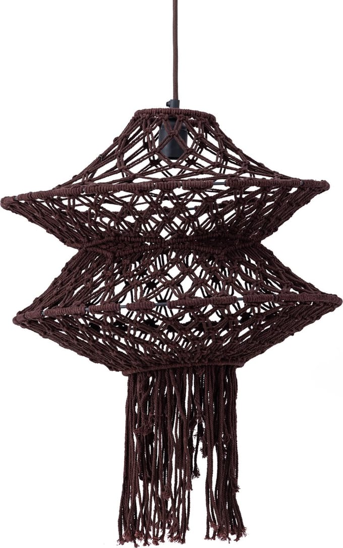 PTMD Hanglamp Milley - 45x45x57 cm - Katoen - Bruin