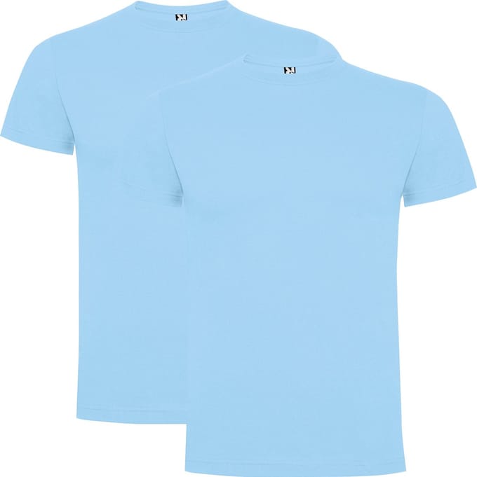 Licht Blauw 2 pack Premium t-shirts Roly Dogo maat M