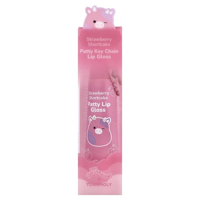 TonyMoly, Original Squishmlows™, Patty Sleutelhanger Lipgloss, Strawberry Shortcake, 11g pink