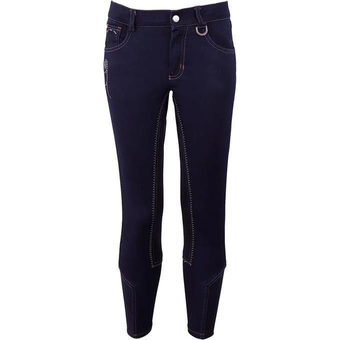 BR Rijbroek Marley kinderen microfiber zitvlak 164 Blue Denim