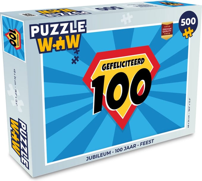 Puzzel Jubileum - 100 jaar - Feest - Legpuzzel - Puzzel 500 stukjes