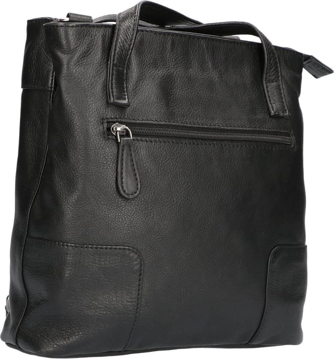 Leather Design Rugzak / Schoudertas Nappa Zwart