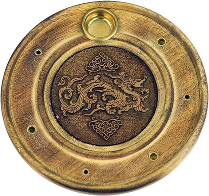 Wierook en kegeltjes brander - Draak - 10cm - Hout