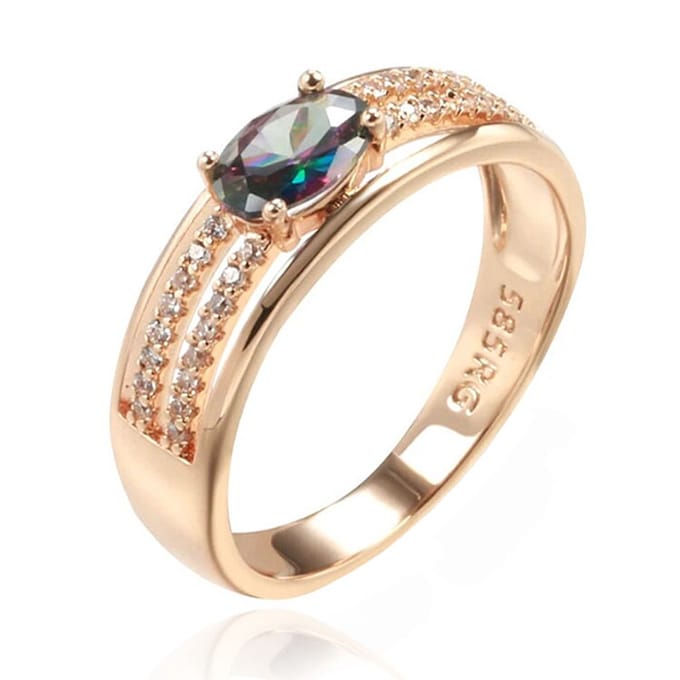 Cilla Jewels Damesring met Multicolor Ovale Zirkonia-17mm