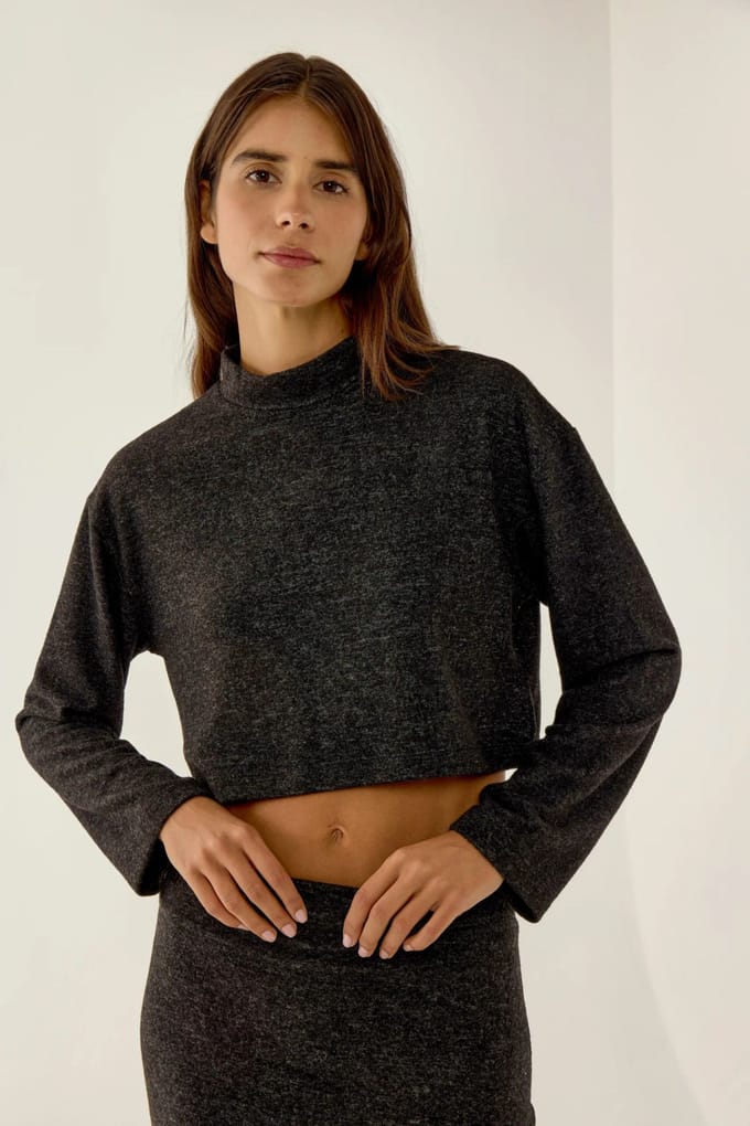 Relaxed Fit Halve Col Crop Blouse