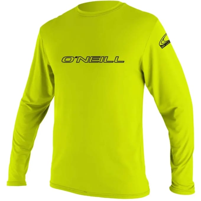 O´neill Wetsuits Basic Skins Rash Guard Met Lange Mouwen Geel 12 Years Jongen