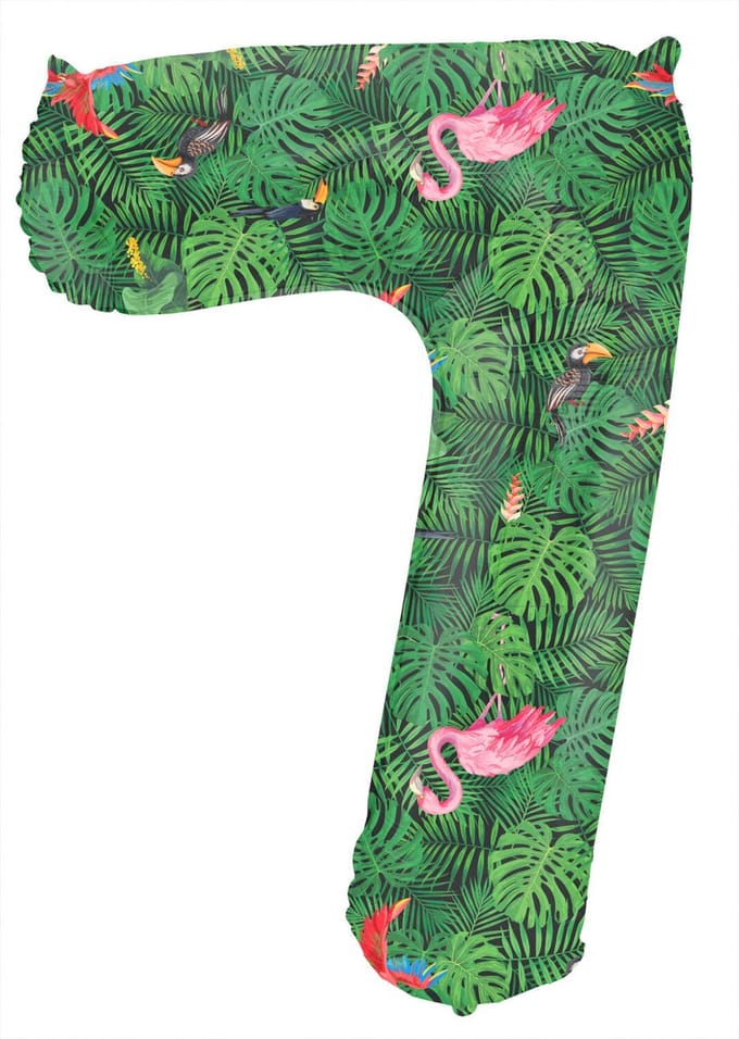 Folieballon Cijfer 7 Jungle Vibe - 86 cm