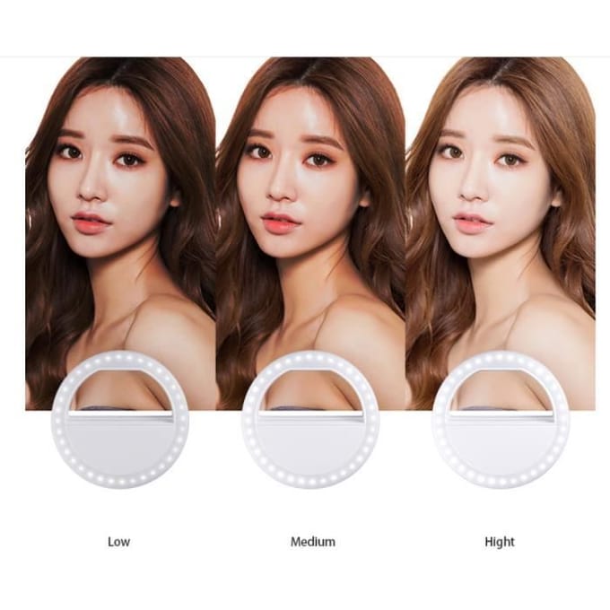 Verstelbare Ringlamp Selfie Ring Light - Wit - Merk: Selfie Ringlicht