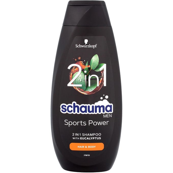 Schauma Men Sports Powers Shampoo 2en1 Cheveux et Corps à l'Eucalyptus 400ML