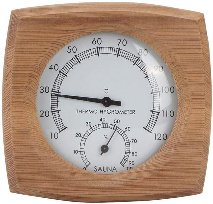 Thermo-Hygrometer voor Sauna | 2-in-1 Hout Thermometer en Hygrometer