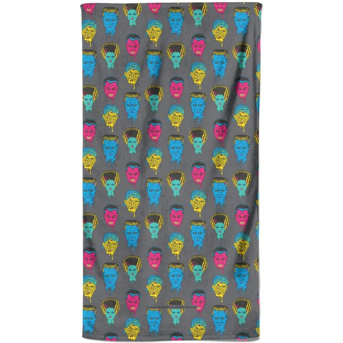 Universal Monsters Franks Bride Mixed Pattern Beach Towel