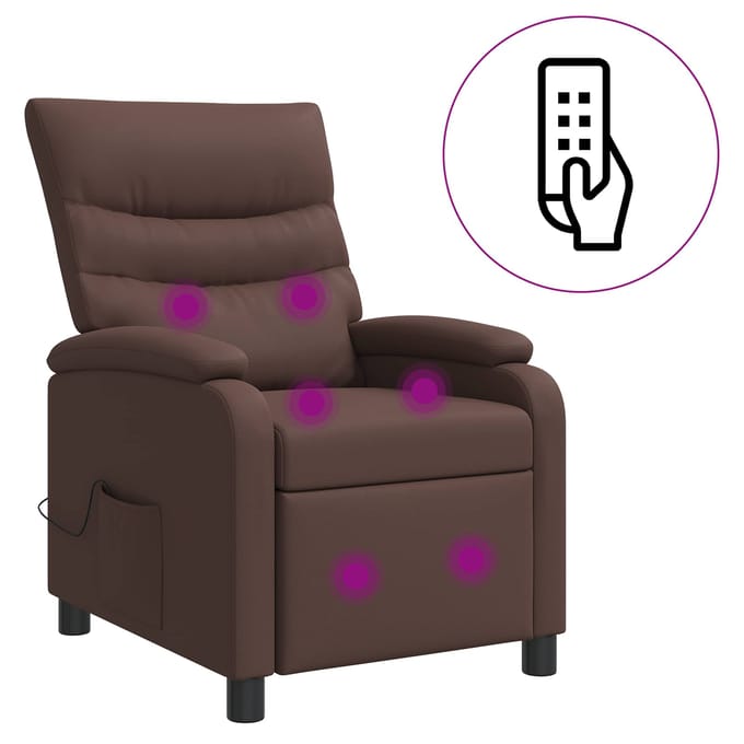 vidaXL - Massage - Relaxstoel - Bruin - Kunstleer