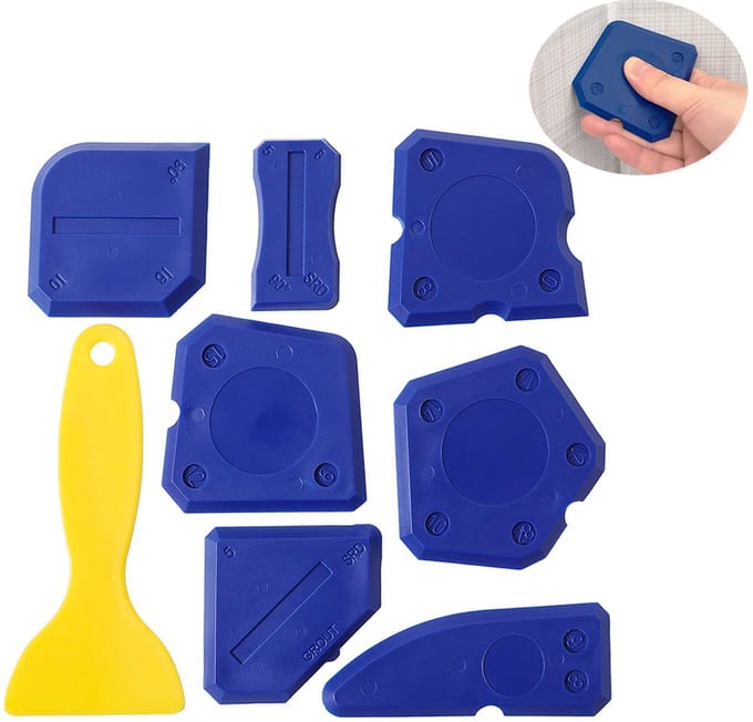 Kit met 8 stuks - Siliconenkit - voor het afwerken van voegen - voor afdichtingen - blauw
