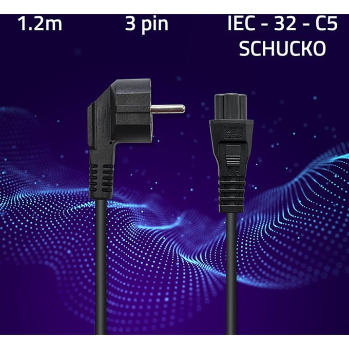 Qoltec Stroomkabel IEC C5/SCHUKO |   Klaver |   3x0,75 mm² |   1,2m