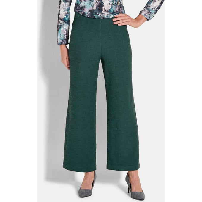 Jersey broek VERA in bouclélook - smaragd - Gr. 20 van Goldner Fashion