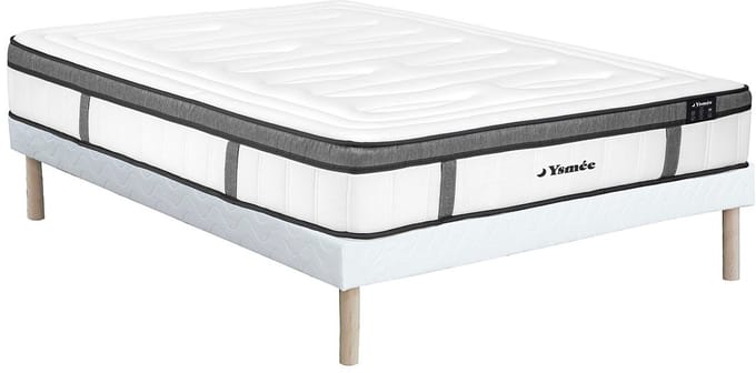 Vente-unique Boxspring + traagschuim hybride matrasset - 30cm dik - 160 x 200 cm - OLIANE van DREAMEA