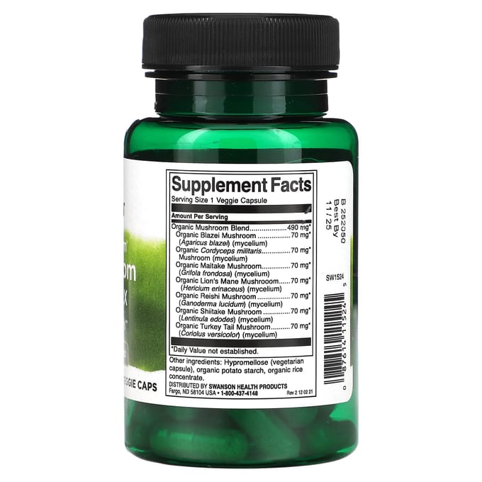 Volledig Spectrum 7-Paddenstoelencomplex, 60 Veggie Capsules