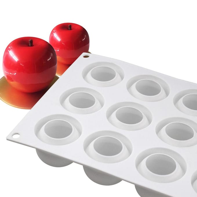 Kerstavond 15 Holtes Appel Design Siliconen Cakevormen Chocolademousse Gebak Bakvormen white