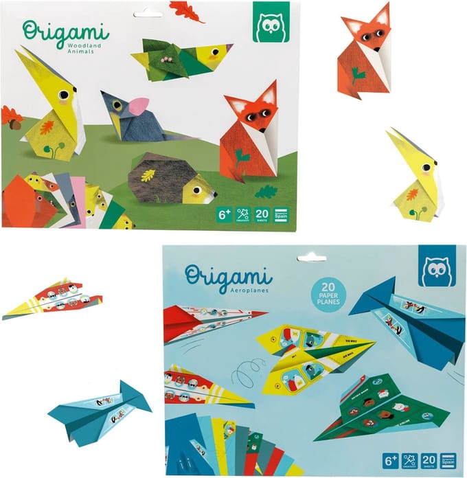 Eurekakids Origami - Set van 2 Verpakkingen - Vliegtuigen en Dieren - 2 x 20 Sheets