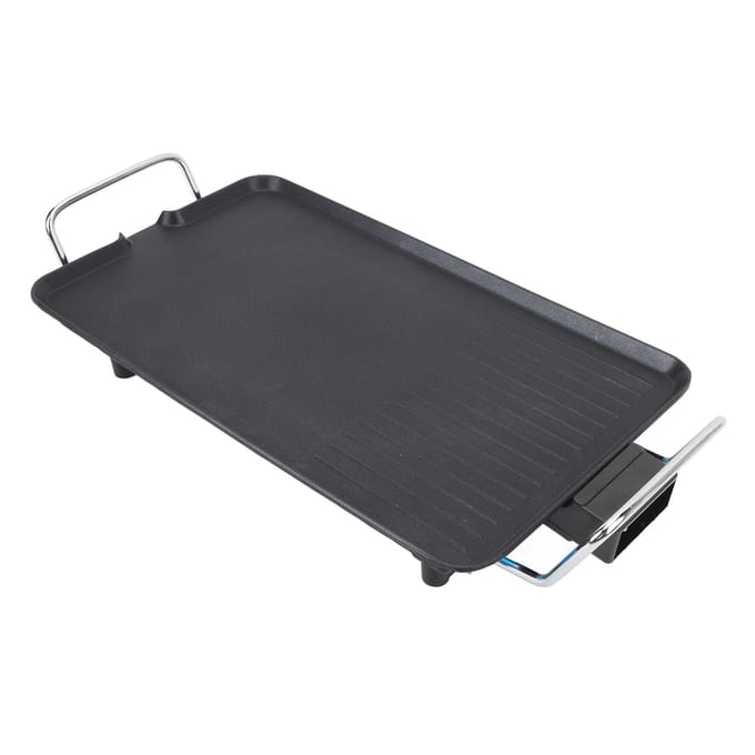 Elektrische Bakplaat Klein Rookvrij Anti-aanbak Multifunctioneel Fornuis Top Platte Bakplaat voor Ontbijt L(for 6.5-9kg) gray