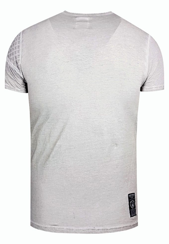 Olie-gewassen T-shirt met knoopsluiting