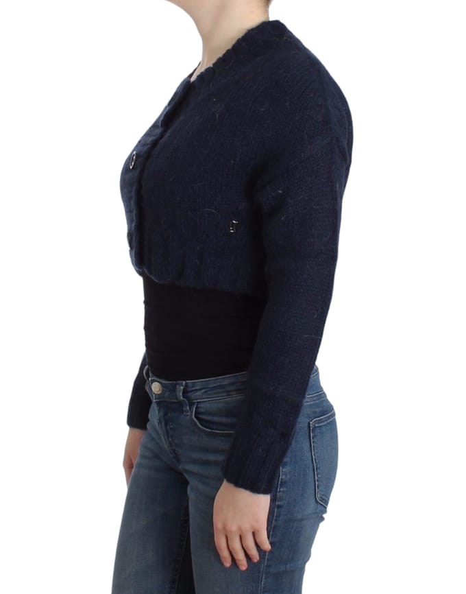 John Galliano Blauw verkorte cardigan