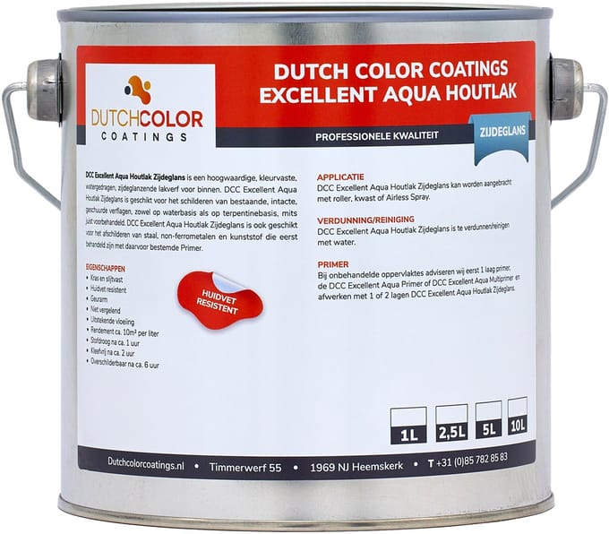 DCC Excellent Aqua Houtlak Zijdeglans - 1L - Wit