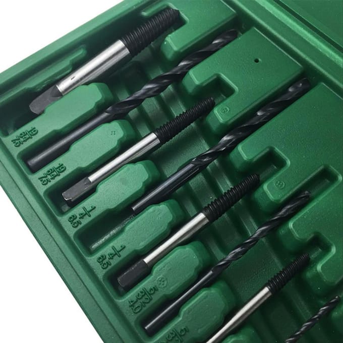 11-delige set schroevenverwijderaars, gebroken schroevenverwijderaars, boorgeleiders, bits, gereedschappen 11Pcs