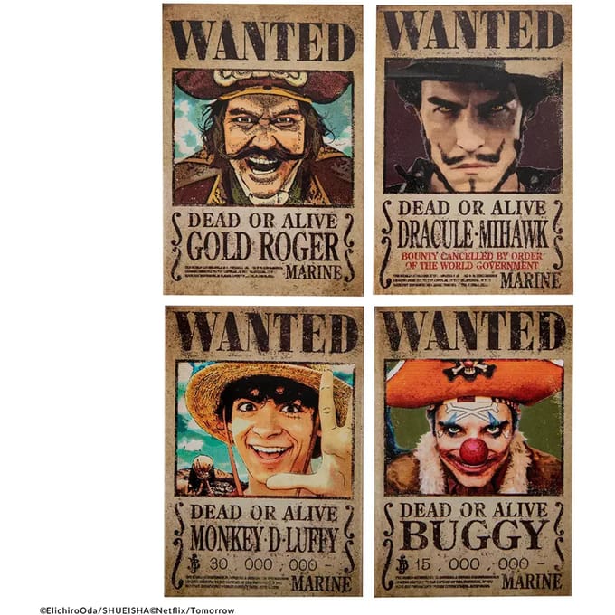 Magneet Cinereplicas Wanted - One Piece (x4)