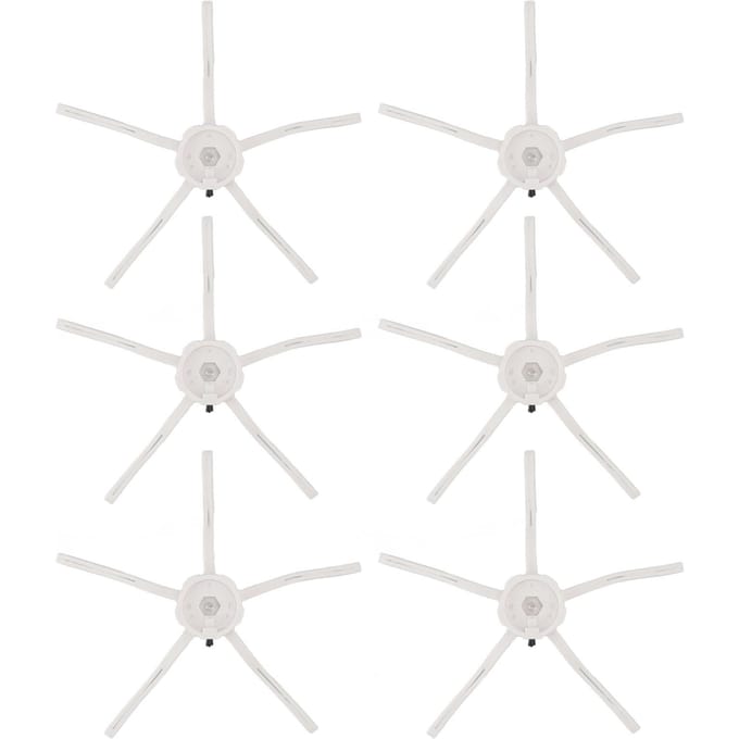 6PCS Brosse Latérale d'Aspirateur Robot Silicone Balayeuse Brosse Latérale de Rechange pour Xiaomi Roborock S7 Blanc blanc