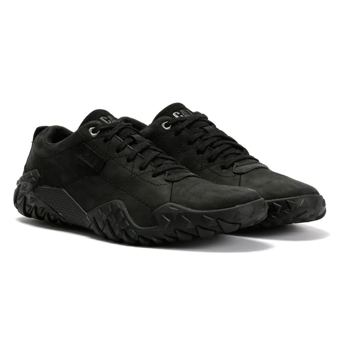 Caterpillar Gridlock Lo Tumbled Nubuck Heren Zwarte Veterschoenen