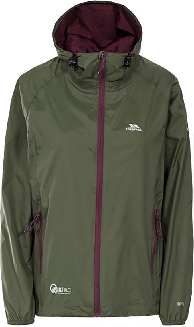 Dames waterdichte hoodie-jack met rits Trespass Qikpac
