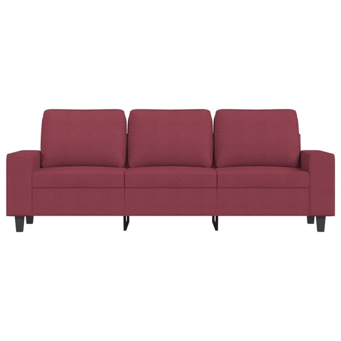 Vidaxl Bank 3-Zits, Wijnrood, 180 Cm, Gestoffeerd met Stof