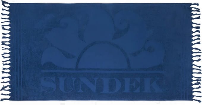 Sundek heren jaquard strandlaken big logo blauw