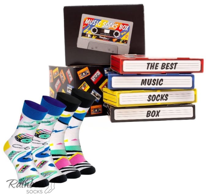 Rainbow Socks Skarpetki Muziek Pop - Enkel - Gevoerde Stof