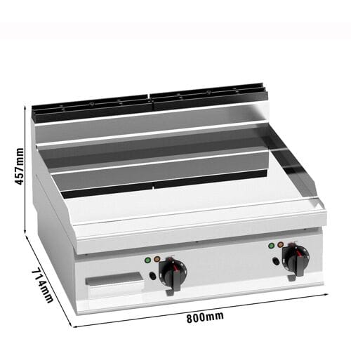 GGM Gastro Elektrische bakplaat - 9,6kW - Glad - Bakoppervlak: 800x714mm silver