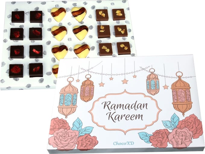 Ramadan Chocoladecadeau - Eid chocolade kado - Ramadan geschenkdoos -Fairtrade chocolade - Brievenbuspakket - Handgemaakte chocolade
