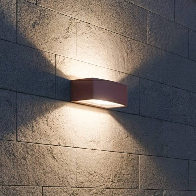 Ideal Lux buitenwandlamp Andromeda koffie, breedte 22 cm, aluminium