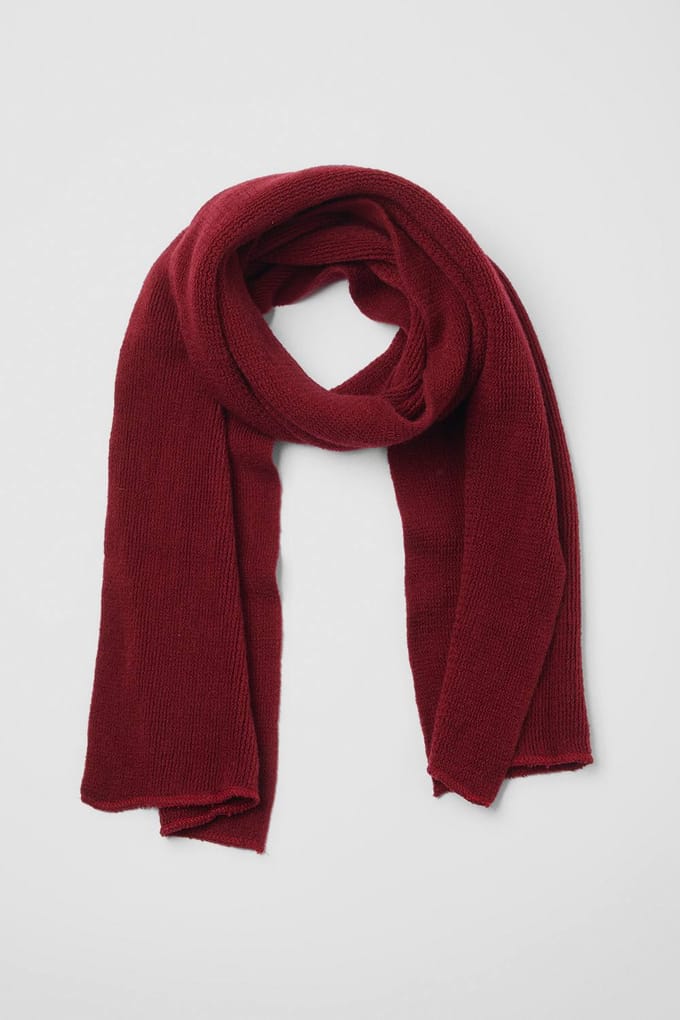 boohoo Dames Effen Gebreide Sjaal | Burgundy