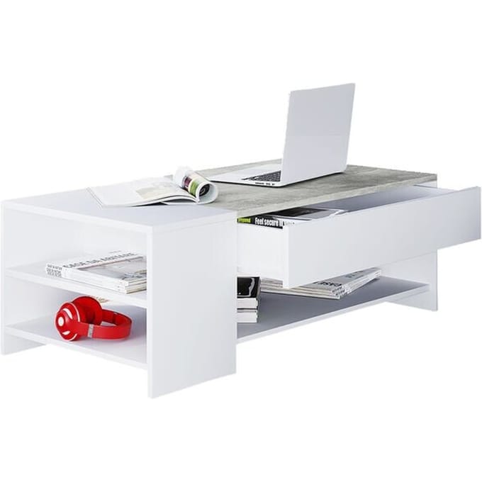 Houten bijzettafel Salontafel Sofa-tafel Woonkamertafel Lade Tindus