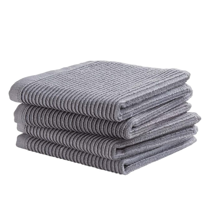 DDDDD - Basic - 4x Vaatdoek - Set van 4 - Katoen - 30x30cm - Grijs