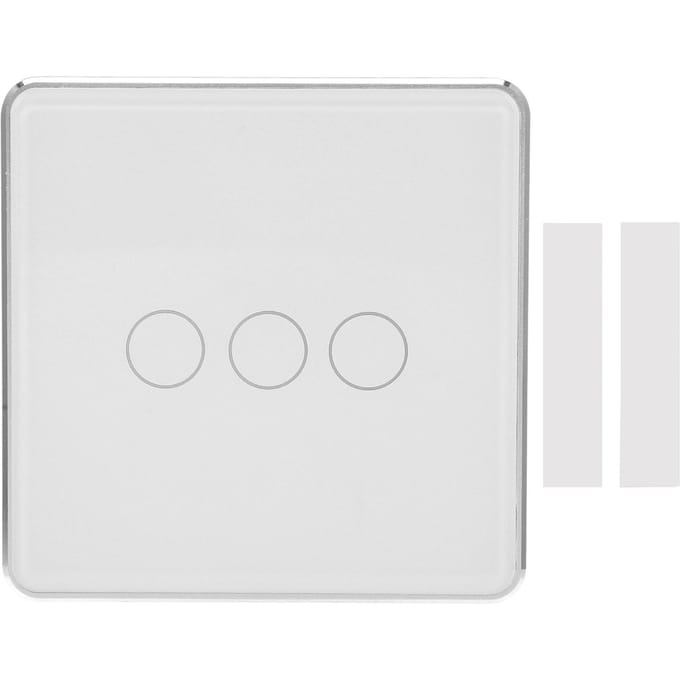 Slimme Draadloze Lichtschakelaar Touchpaneel Afstandsbediening 3-weg voor TUYA Zigbee met Timer white
