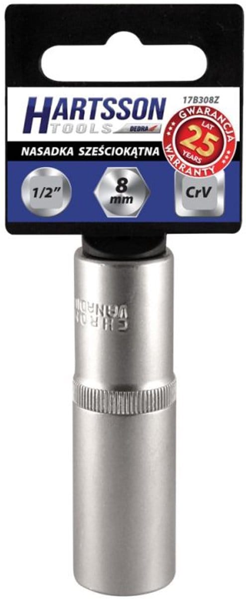 Hill & Mohr - Lang Dopsleutel - 1/2" 20 mm - Satijnen Afwerking - Chroom Vanadium