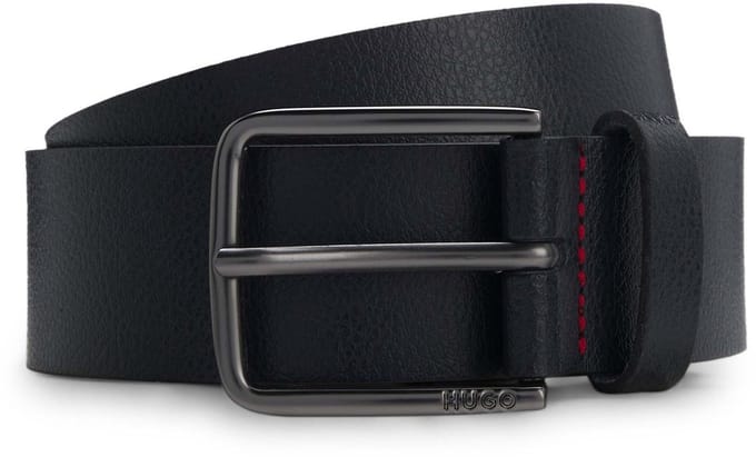 HUGO Leren riem Gerik Lam Belt W80 Navy donkerblauw